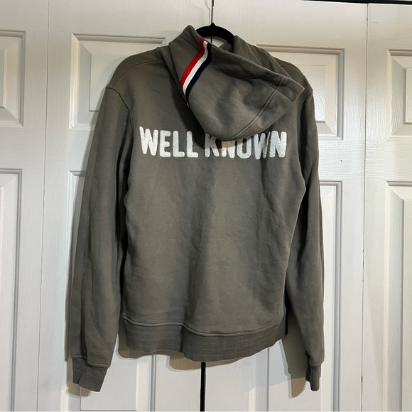 Well Known Studios Pullover Hoodie Sweatshirt Gray Grey Green Size Medium Mens - Picture 6 of 9